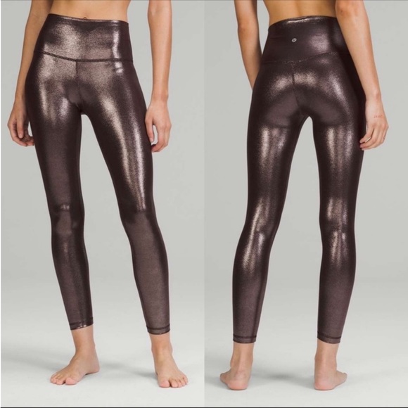 Lululemon Yoga Align Leggings w/ Flow Y Bra Nulu Set in Shine Brown - Picture 3 of 5